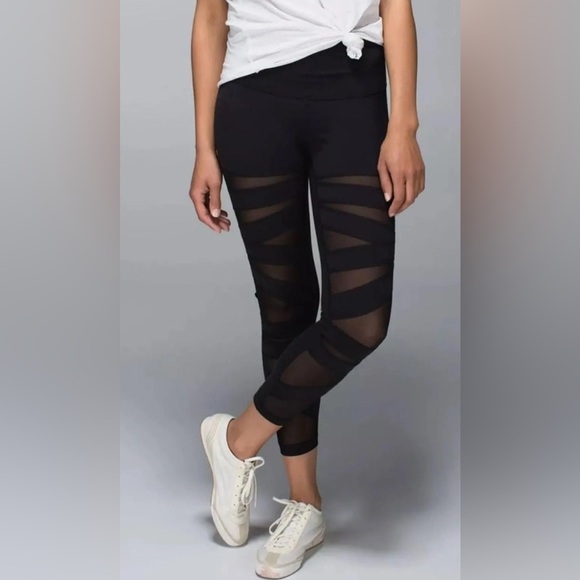 Lululemon High Times High-Rise Tight Tech Mesh Black Leggings - Picture 1 of 11